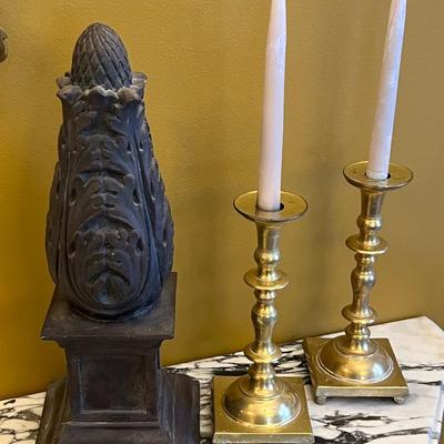 Polished Brass Candle Sticks Lot