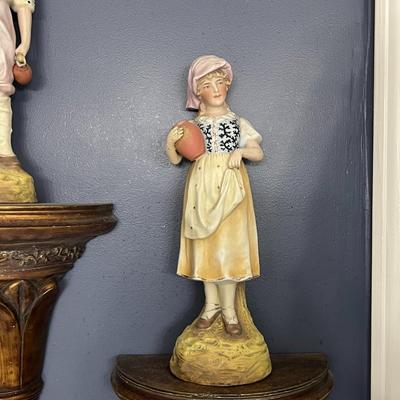 Male and Female Bisque Set w/ Shelves- unmarked