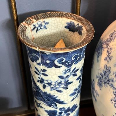 Blue & White Misc Painted Porcelain Décor Lot