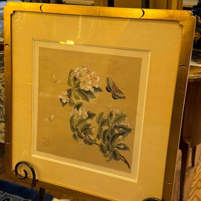 Antique Asian Needlepoint- Butterfly