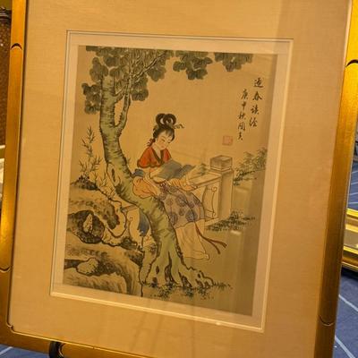 Antique Asian Needlepoint- Woman