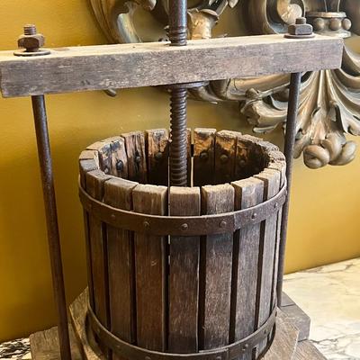 Antique Wood Fruit and Wine Press