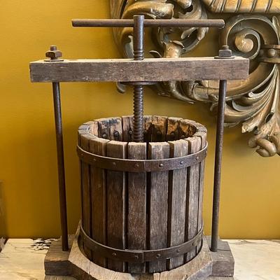 Antique Wood Fruit and Wine Press