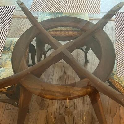 Glass Top Breakfast Table with 4 Chairs