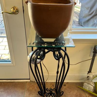 Metal Plant Stand w/ Glass Top Lot