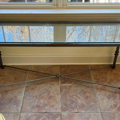 Metal and Glass Console Table