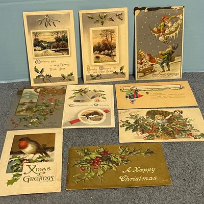 LOT 64 LOVELY VINTAGE CHRISTMAS & NEW YEARS POSTCARDS