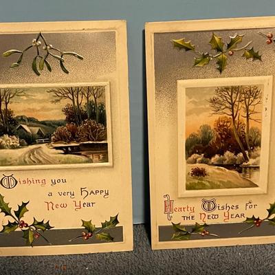 LOT 64 LOVELY VINTAGE CHRISTMAS & NEW YEARS POSTCARDS