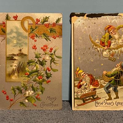 LOT 64 LOVELY VINTAGE CHRISTMAS & NEW YEARS POSTCARDS