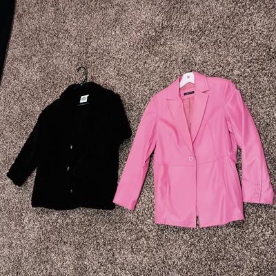 LADIES PINK LEATHER JACKET AND A LIGHT WEIGHT JACKET BY PINE CONE DESIGNS