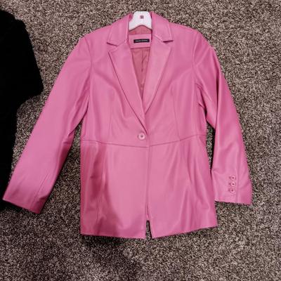 LADIES PINK LEATHER JACKET AND A LIGHT WEIGHT JACKET BY PINE CONE DESIGNS