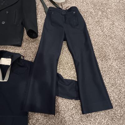 VINTAGE NAVY WOOL UNIFORM AND WOOL PEACOAT