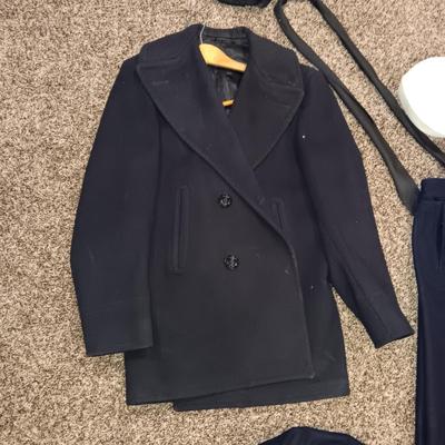 VINTAGE NAVY WOOL UNIFORM AND WOOL PEACOAT