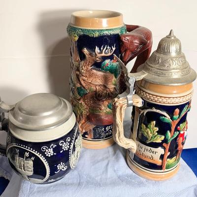 Vintage Beer Steins Lot