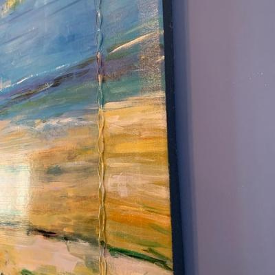 Large Seascape Signed Mixed Media Enhanced Litho On Canvas 4’ x 3’