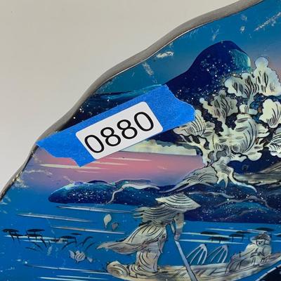 Wood Asian Fan Wall Hanger Decor