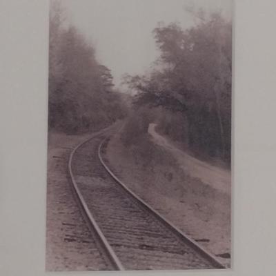 Framed Railroad Theme Print- Approx 9 3/4" x 11 3/4"