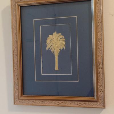 Framed Palmetto Theme Art- Approx 9 3/4" x 11 3/4"