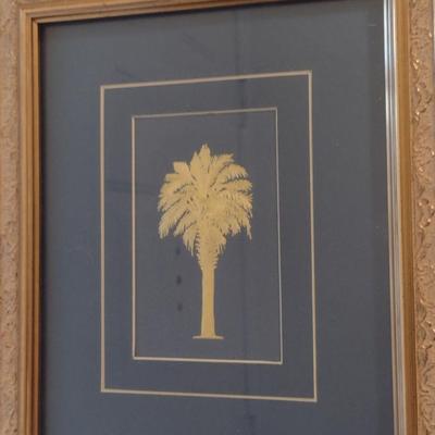 Framed Palmetto Theme Art- Approx 9 3/4" x 11 3/4"