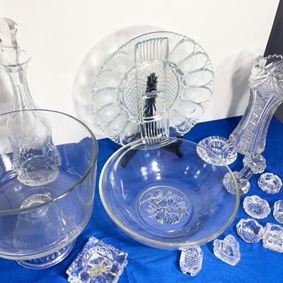 Huge Lot - Clear Glass Serving / Decor Pieces
