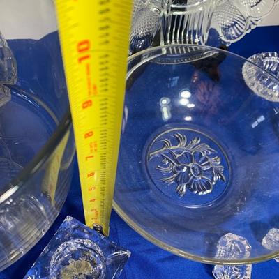 Huge Lot - Clear Glass Serving / Decor Pieces