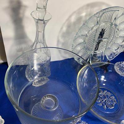 Huge Lot - Clear Glass Serving / Decor Pieces