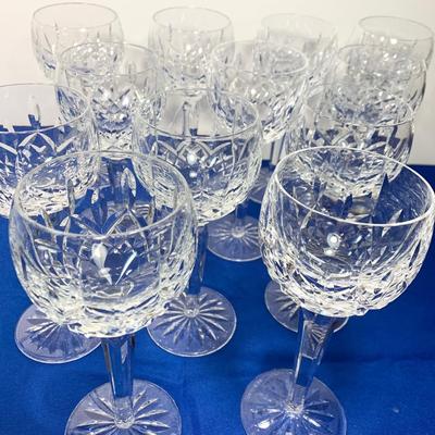 TWELVE Waterford Crystal 7” Wine Glasses