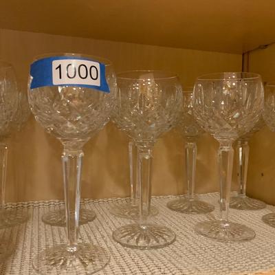 TWELVE Waterford Crystal 7” Wine Glasses