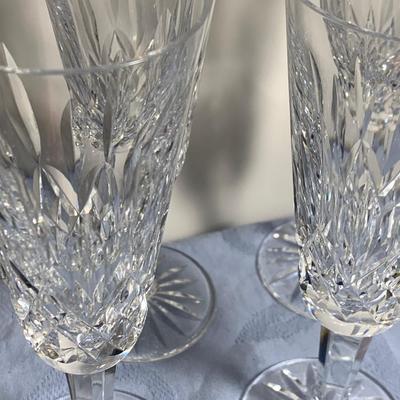 FOUR Waterford Crystal 7” Champagne Flutes