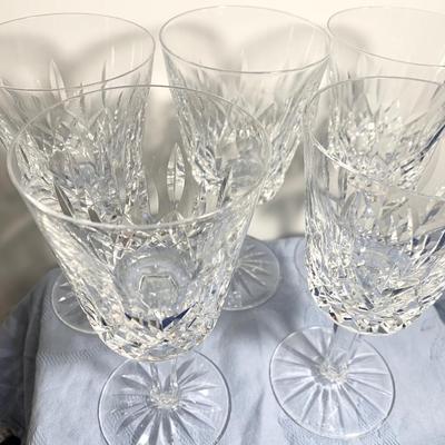 FIVE Waterford Crystal 7” Water Glasses