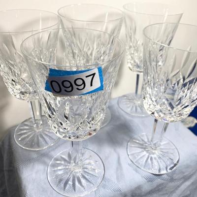 FIVE Waterford Crystal 7” Water Glasses