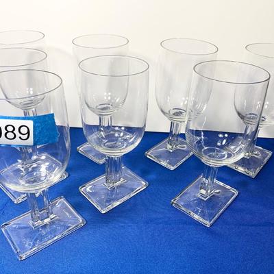 EIGHT Rectangular Base Water Goblets
