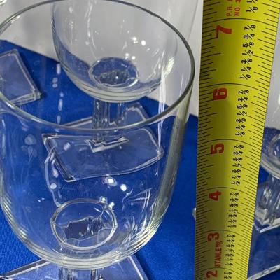 EIGHT Rectangular Base Water Goblets