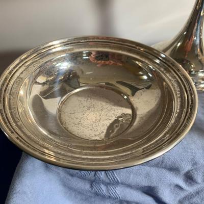 Sterling Silver Raised Compote & Two Nut Bowls