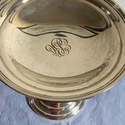Sterling Silver Raised Compote & Two Nut Bowls