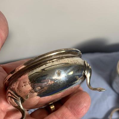 Sterling Silver Lot - Footed Salt - Steiff Spoon - Childs Cups