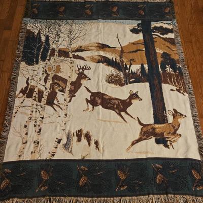 Woven Deer Lap Blanket