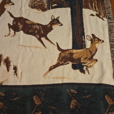 Woven Deer Lap Blanket