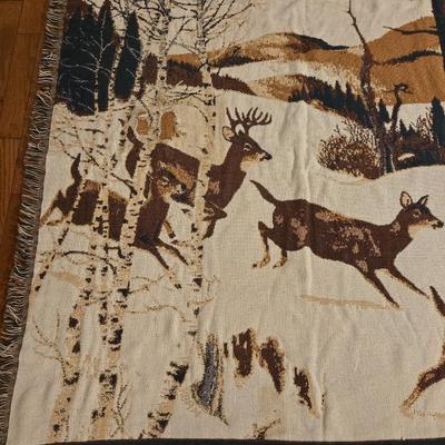 Woven Deer Lap Blanket
