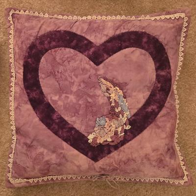 Velvet Heart Pillows and Quilted Heart Pillow