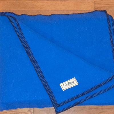L.L. Bean Blue Fleece Blanket