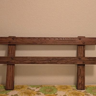 Ranch Oak Bunk Beds with a Pull Out Trundle Bed with Ladder and Matching Mirror