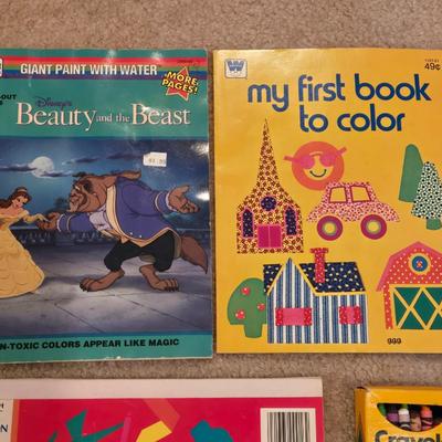 Vintage Coloring Books and Crayons