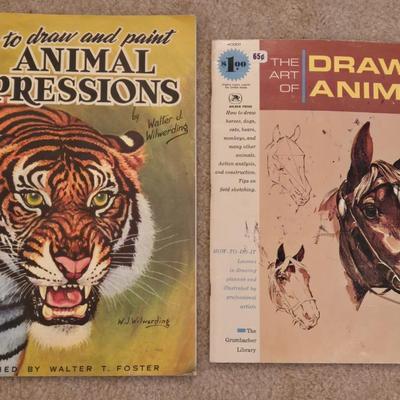 2 Vintage Learning to Draw Books