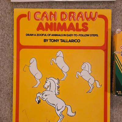 Vintage Coloing Books and Crayons