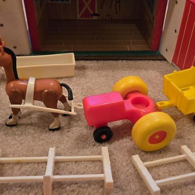 Vintage Little People Barn, Silo and Accessories