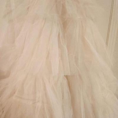 Vintage Lace Bodice with Tulle Ruffles Wedding Dress