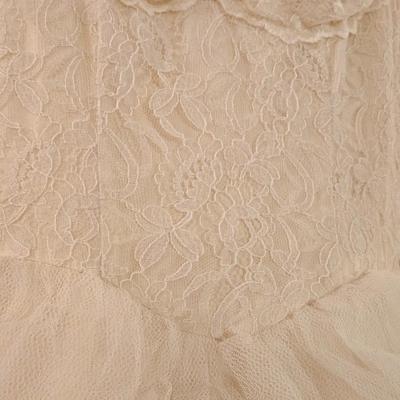Vintage Lace Bodice with Tulle Ruffles Wedding Dress