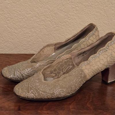 Ladies Vintage Silver Shoes