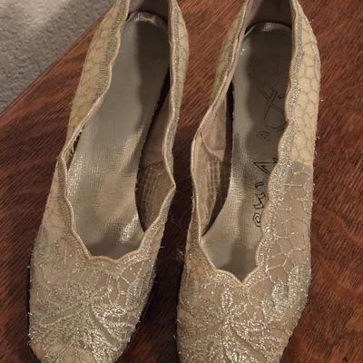 Ladies Vintage Silver Shoes